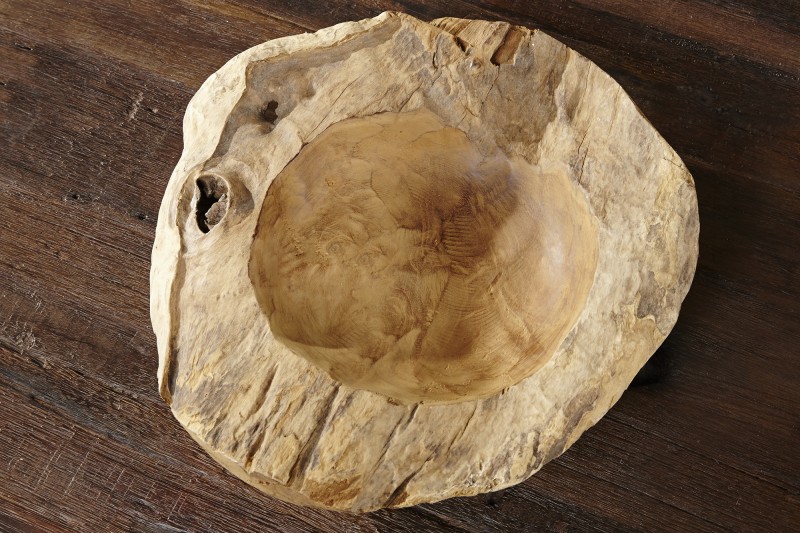 Burl dřevěný miska přírodní 30cm teak / 18117