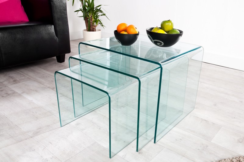Konferenční stolek Fantome 3ks - tvrzené sklo   / 22864