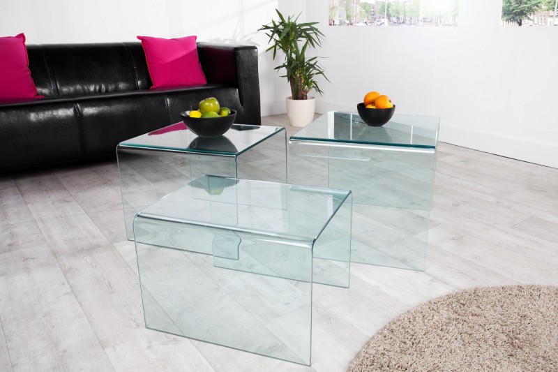 Konferenční stolek Fantome 3ks - tvrzené sklo   / 22864