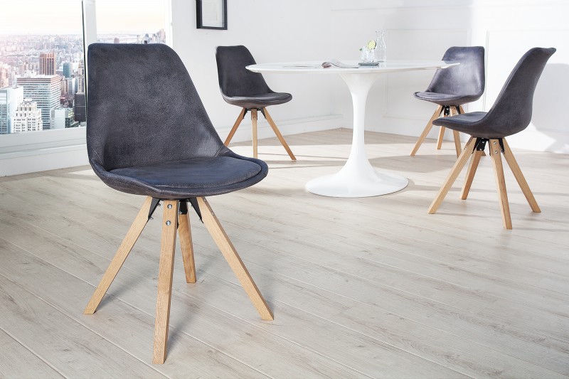 Jídelní židle Scandinavia Wood - tmavě šedá / 36505