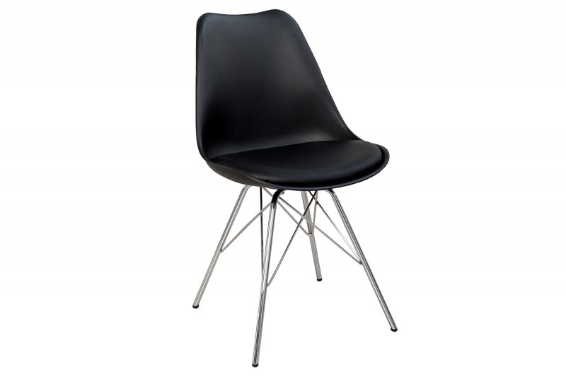 Jídelní židle Scandinavia Steel - černá, plast / 36185
