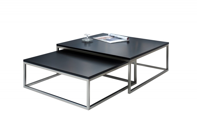 Konferenční stolek Juliet 2ks - černý, chrom / 37118