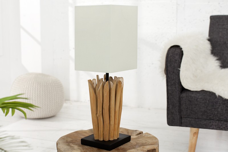 Stolní lampa Euphoria 45cm - naplavené dřevo, bílá / 36967