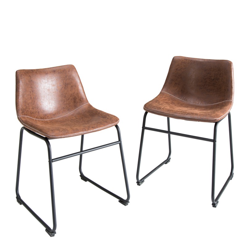 Jídelní židle Aiden - vintage hnědá / 37347 - 2ks skladem