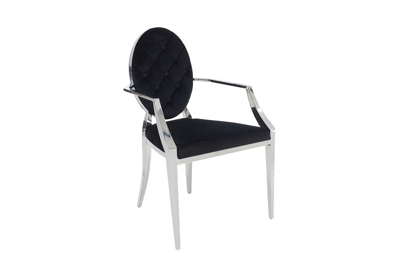 Jídelní židle Giacomo III - černá, samet / 37355