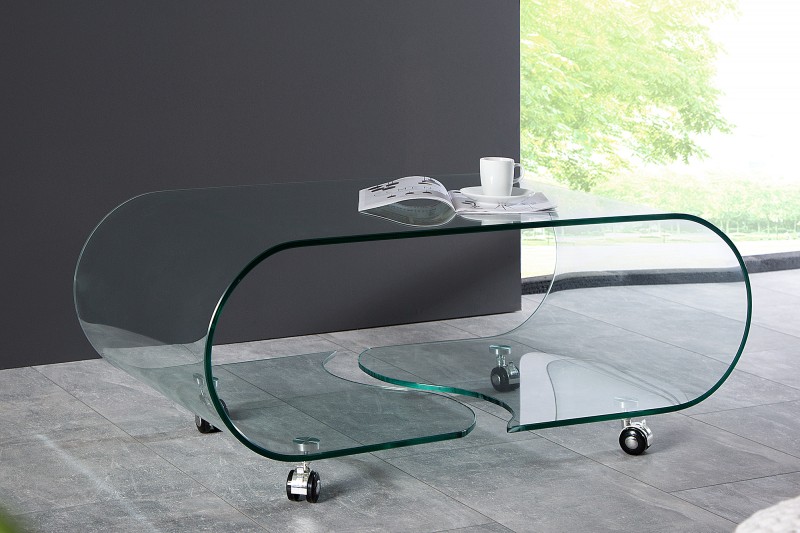 Konferenční stolek Fantome 90cm x 50cm - tvrzené  sklo / 37256