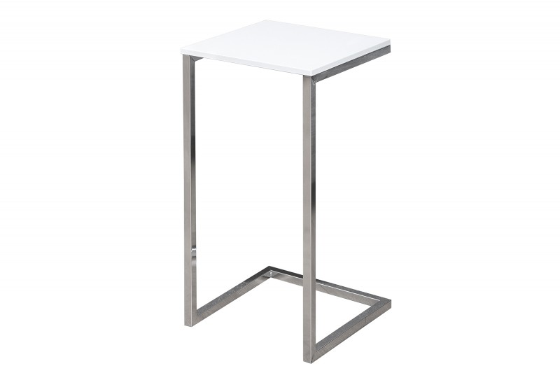 Odkládací stolek Home 30cm x 60cm - bílá, stříbrná / 37949