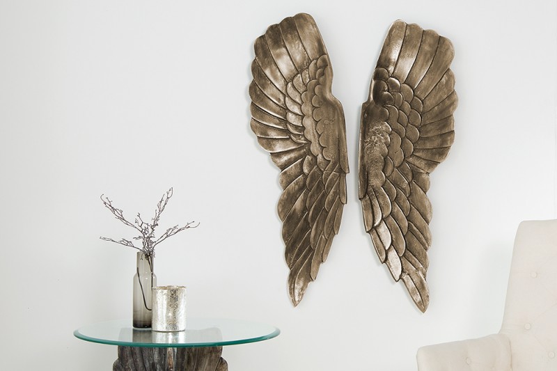 Nástěnná dekorace Fallen Angel 65cm - stříbro, bronz / 38437