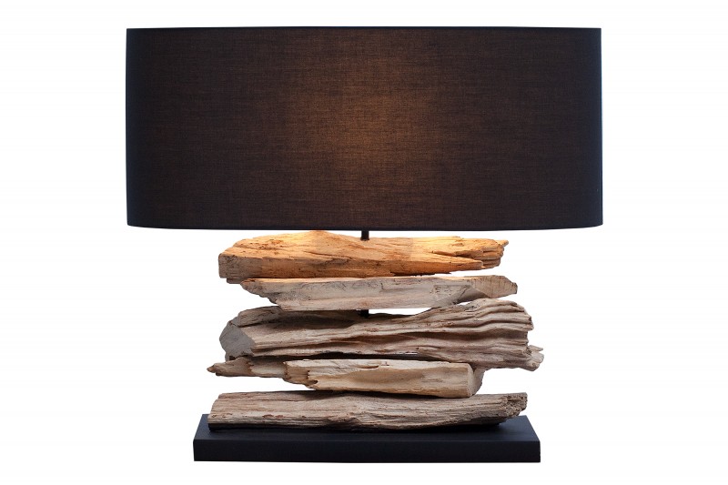 Stolní lampa Riverine II - černá, naplavené dřevo  / 36787