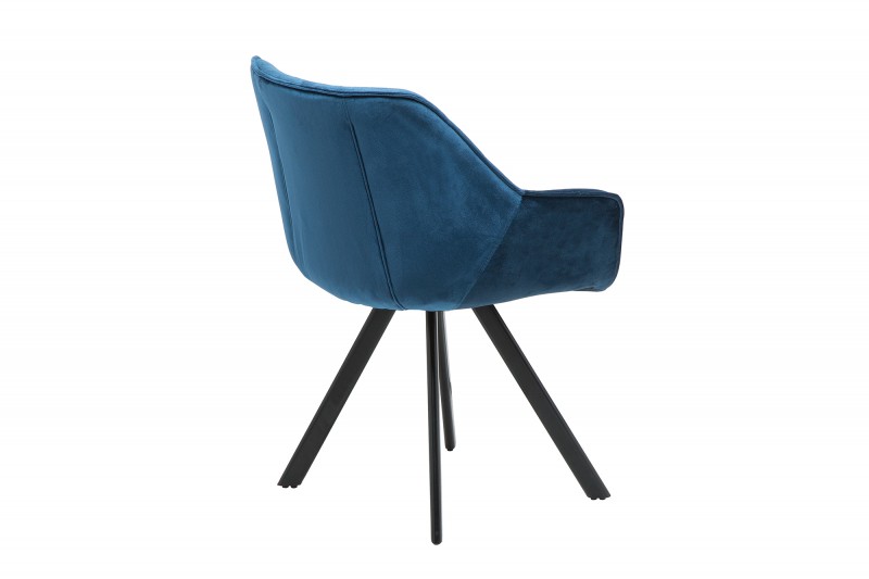 Jídelní židle Molly Comfort - modrá, samet / 38597 - 1ks skladem