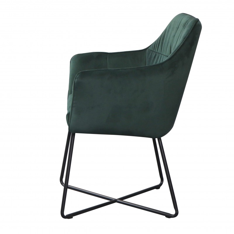 Jídelní židle Owen - smaragdová, samet / 38862 - 2ks skladem