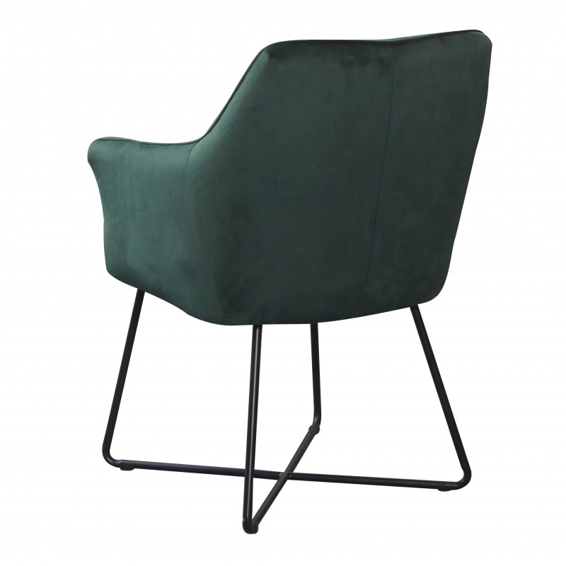 Jídelní židle Owen - smaragdová, samet / 38862 - 2ks skladem
