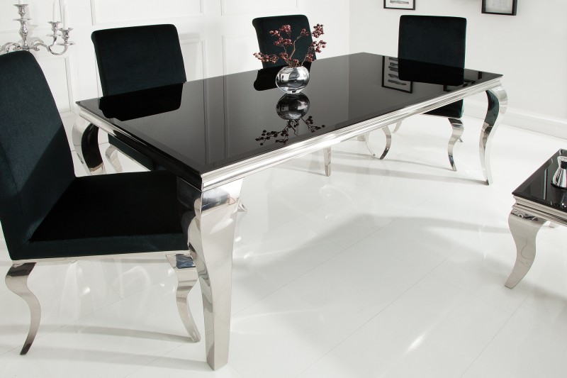Jídelní stůl Giacomo 200cm x 100cm -  černá, stříbrná / 37356