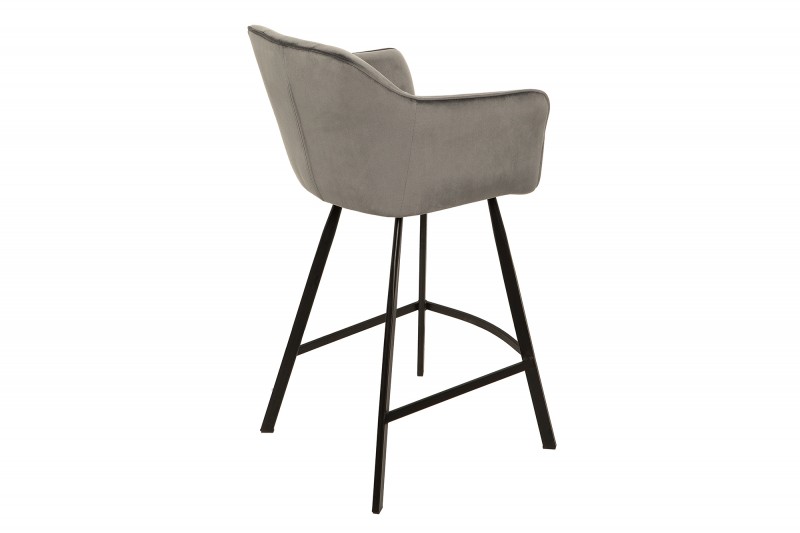 Barová židle Telma - světle šedá, samet / 39079