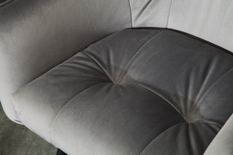 Barová židle Telma - světle šedá, samet / 39079