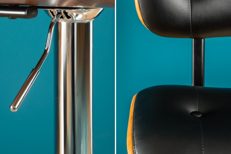 Barová židle Mons 115cm - černá, ořech / 39040