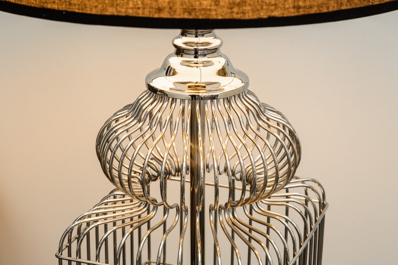 Stolní lampa Cage 68cm - stříbrná / 39099