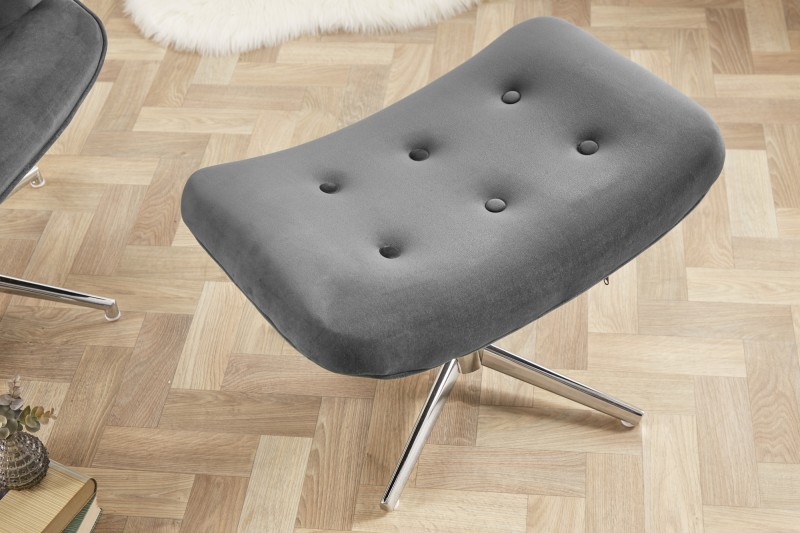 Otočná stolička Lounger šedý samet / 39513