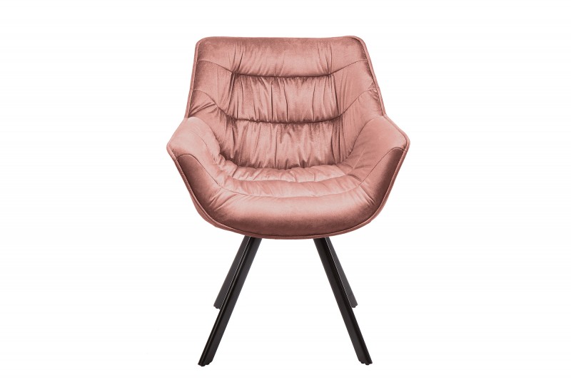 Jídelní židle Molly Comfort - tmavě růžová, samet / 39476