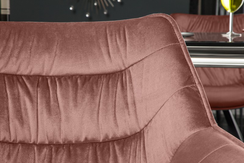 Jídelní židle Molly Comfort - tmavě růžová, samet / 39476