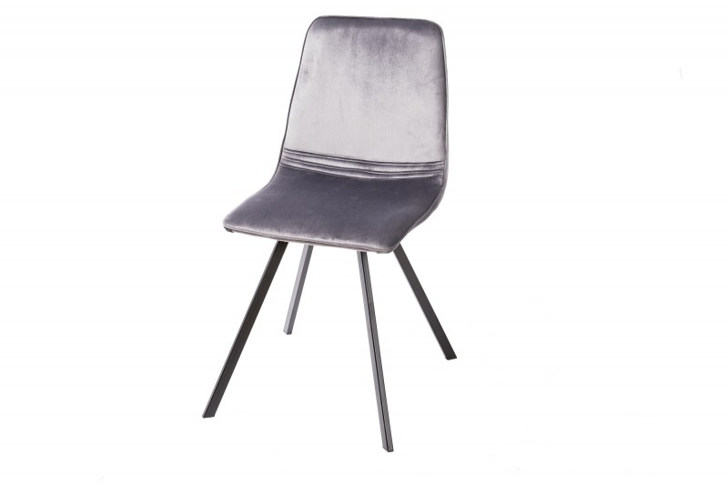 Jídelní židle Cindy - tmavě šedá, samet/ 39920 - 2ks skladem