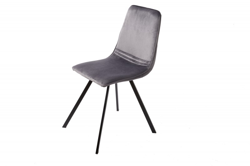 Jídelní židle Cindy - tmavě šedá, samet/ 39920 - 2ks skladem
