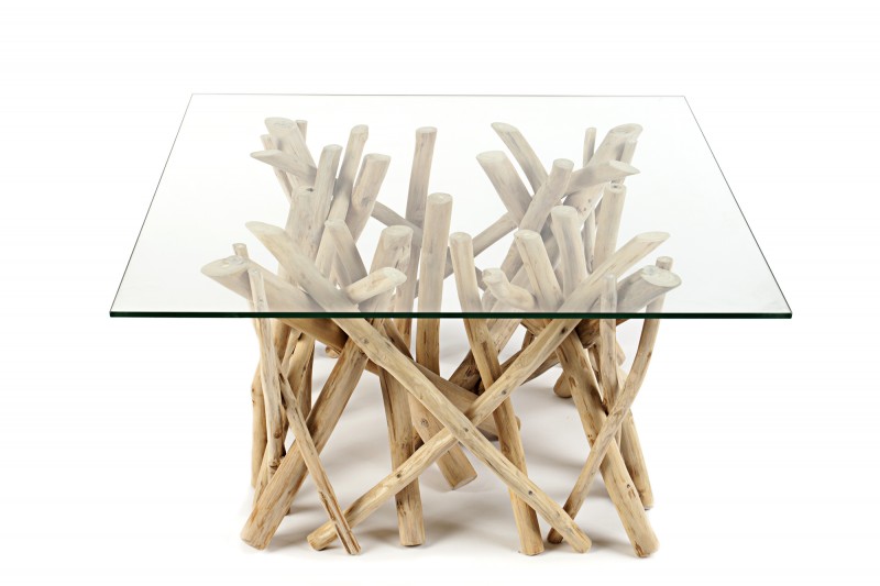 Konferenční stolek Driftwood 80cm x 80cm - naplavené dřevo / 19806-1