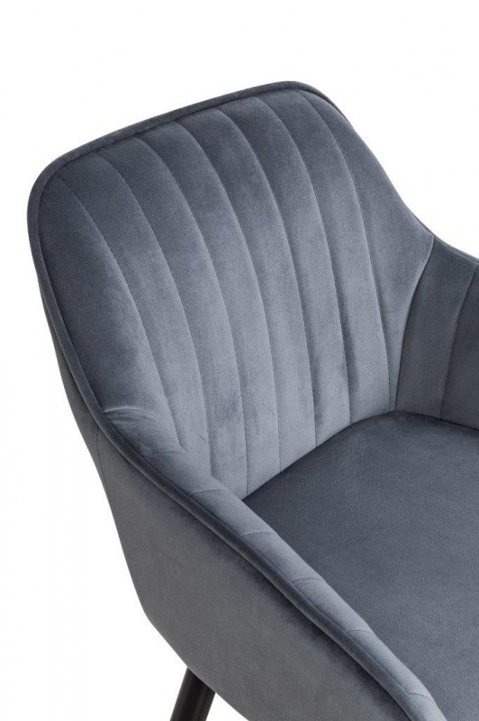 Barová židle Monroe - šedá, samet / 40435