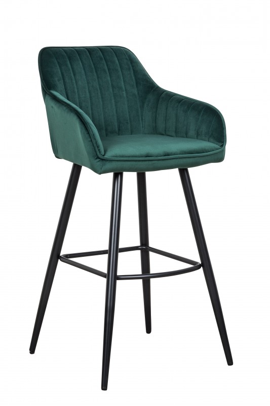 Barová židle Monroe - smaragdově zelená, samet / 40436