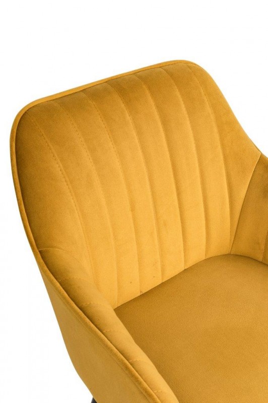 Barová židle Monroe - žlutá, samet / 40437