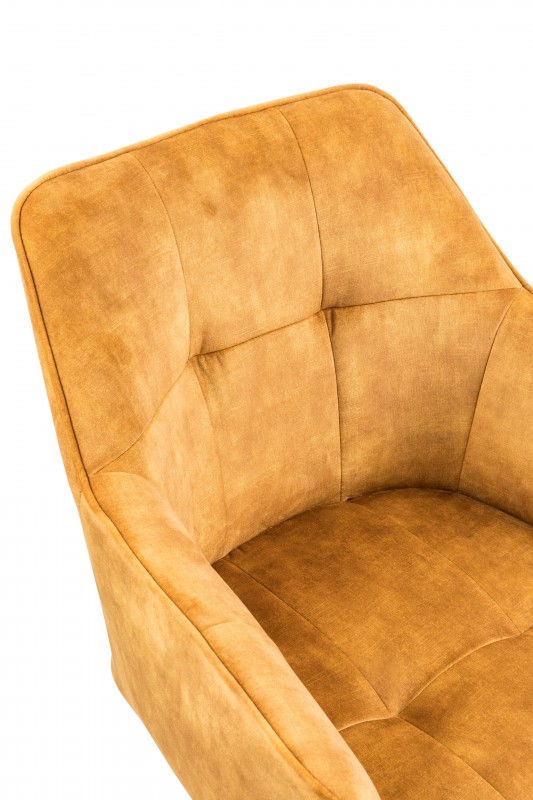 Jídelní židle Delphi - žlutá, samet / 40256