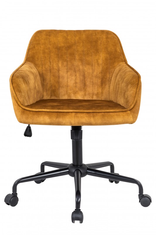 Kancelářská židle Loreta - žlutá, samet / 40306