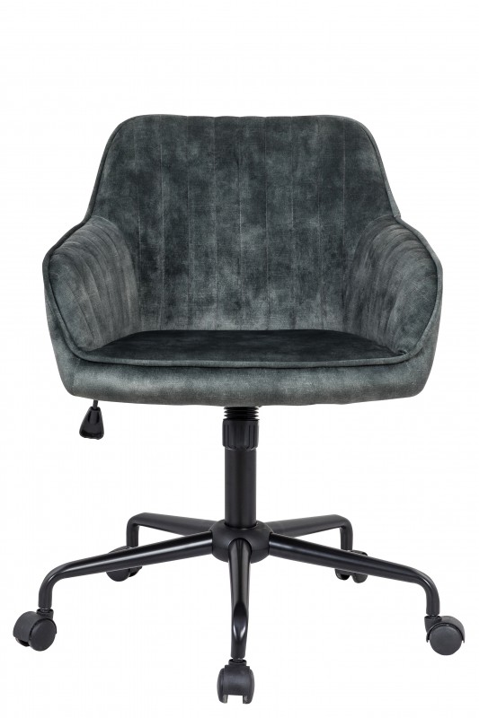 Kancelářská židle Loreta - šedo-zelená, samet / 40307