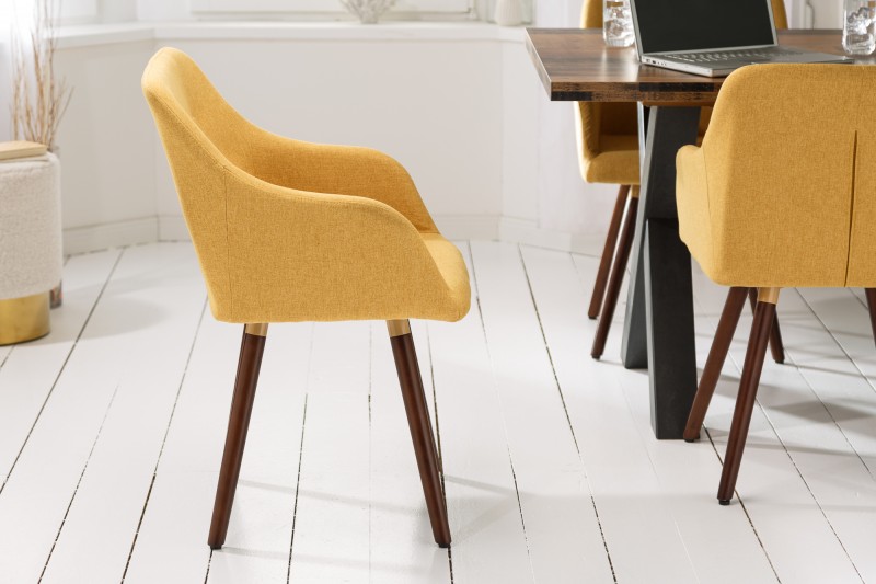Jídelní židle Scandinavia Retro - hořčičně-žlutá / 40124 