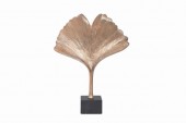 Deko Skulptur Ginkgo leaf gold/ 41785 