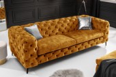 Sofa Modern Barock 235cm senfgelb Samt/ 41298 