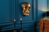 Wandskulptur Skull 40cm gold/ 38385 
