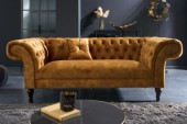Sofa Paris Chesterfield 225cm Samt senfgelb/ 41249 