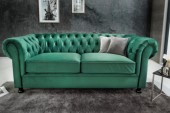 Sofa Chesterfield Windsor 3er 190cm grün Samt/ 43116 
