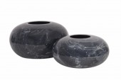 Vase Stone 2er Set schwarz Marmoroptik/ 43186 