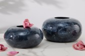 Vase Stone 2er Set schwarz Marmoroptik/ 43186 